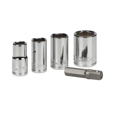SET DE DADOS + ADAPTADOR 7-8-10-13MM 1/4'' KWB