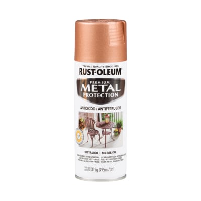 SPRAY METAL PROTECTION METALICO ORO ROSA 312 GRAMOS RUST OLEUM