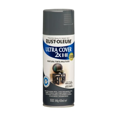 SPRAY ULTRA COVER 2XGRIS OSCURO BRILLANTE 340 GRAMOS ULTRA COVER