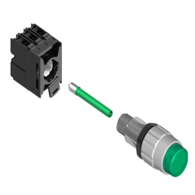 PULSADOR LUMINOSO LED VERDE 1NO - 220VAC EX SERMATEX