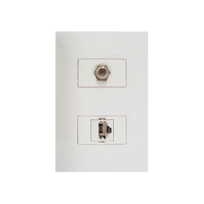 TOMA COAXIAL TV + TOMA TELEFO RJ11 SIMON