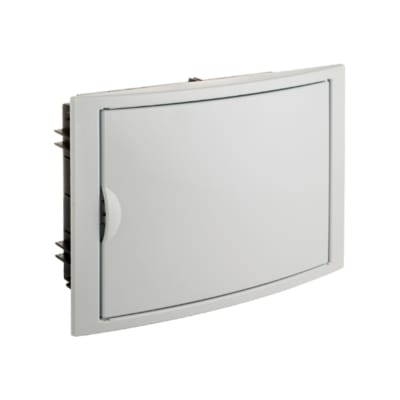 TABLERO EMPOTRADO TERMOPLASTICO. 14P. PUERTA BLANCA HORIZONTAL. 320X233X75MM SOLERA