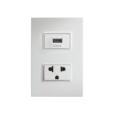 TOMACORRIENTE UNIVERSAL CON TOMA USB MODELO S23 BLANCO SIMON