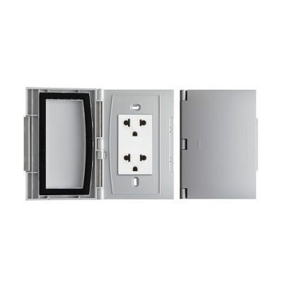 PLACA INTEMPERIE (TOMACORRIENTE DUPLEX)GRIS SIMON