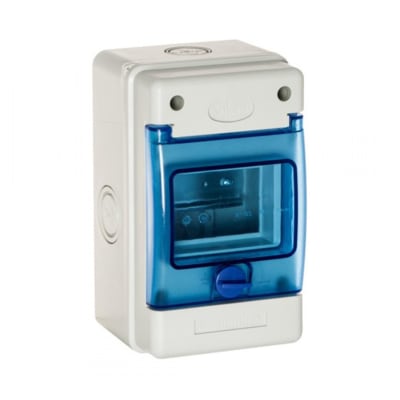 TABLERO ADOSADO TERMOPLASTICO 4P IK08 IP65 S/BORNE 120X200X115MM (PRETROQUELADO INFERIOR SUEERIOR LATERALES) SOLERA