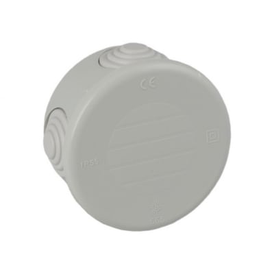 CAJA DE PASE REDONDO CON CONOS GRIS A PRESION 70X35MM SOLERA