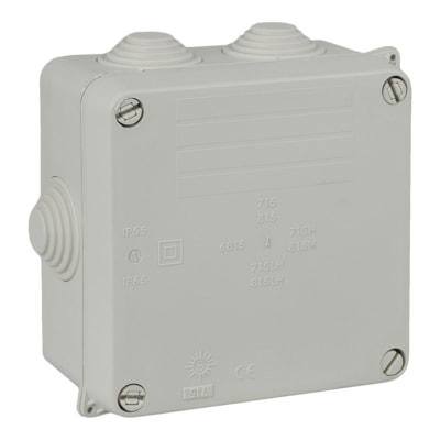 CAJA DE PASE CON CONOS GRIS. 100X100X55MM SOLERA