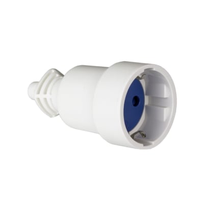 TOMACORRIENTE SCHUKO BLANCO/AZUL. AEREO 2P+T. 16A. 250V IP20 SOLERA