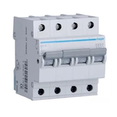 INT. RIEL TERMOMAGNETICO MU 4P 10A C 20KA/220V (IEC60947-2) HAGER