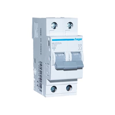 INT. AUTOM. TERMOMAGNETICO ''C'' 2X16 AMP. 10KA/230V - IEC 60898 HAGER