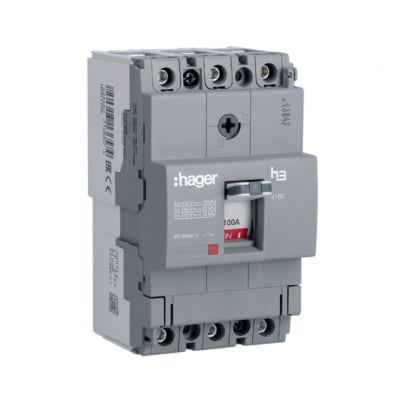 ITM CAJA MOLDEADA FIJO H3 X160 2P 100A TF/MF 25KA/240V HAGER