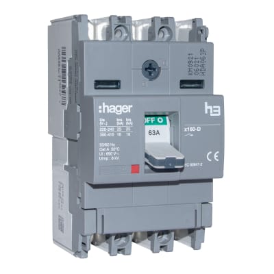ITM CAJA MOLDEADA FIJO H3 X160 3P 100A TF/MF. 25KA/240V HAGER