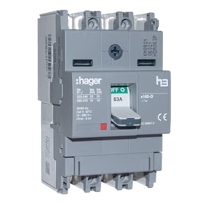 ITM CAJA MOLDEADA FIJO H3 X160 4P 100A TF/MF 25KA/240V HAGER