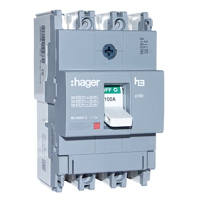 ITM CAJA MOLDEADA FIJO H3 X160 3P 100A TF/MF 35KA/240V HAGER