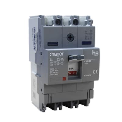 ITM CAJA MOLDEADA FIJO H3 X160 3P 80A TF/MF. 35KA/240V HAGER