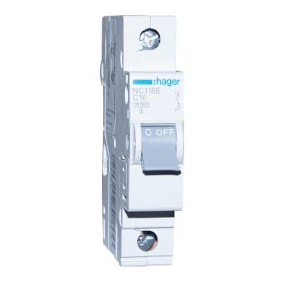 INT. RIEL TERMOMAGNETICO NC 1P 16A C 10KA/230V HAGER