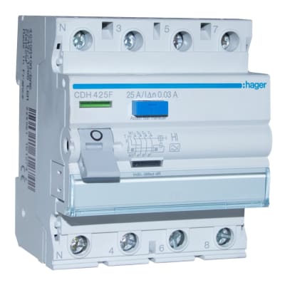 INT. DIFERENCIAL SUPERINMUNIZADO 4P 25A. TIPO A. 30MA. HAGER