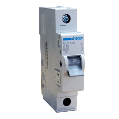 INT. RIEL TERMOMAGNETICO MU 1P 10A. C 6KA/230V HAGER