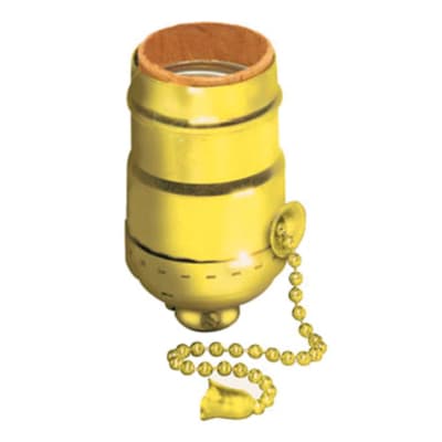 SOCKET E27 CON CADENA DORADO LEVITON