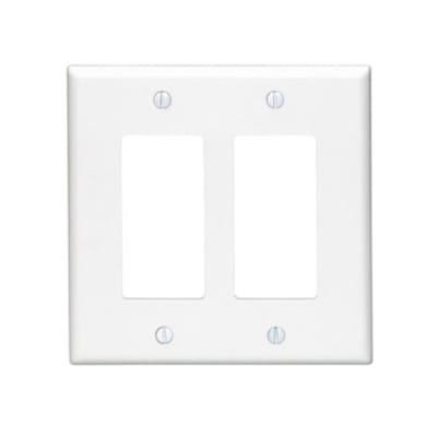 PLACA DECORA DOBLE GANG MIDWAY NYLON BLANCO LEVITON