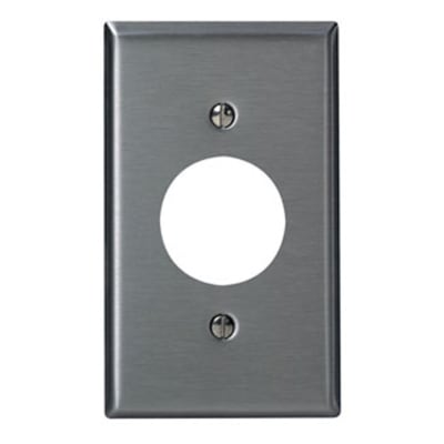 PLACA SIMPLE P/TOMACORRIENTE 15A DE ACERO LEVITON
