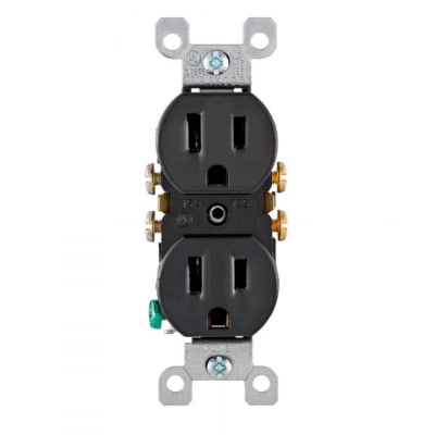 TOMA DOBLE EMPOTRABLE L/T 15A 125V NEGRO LEVITON