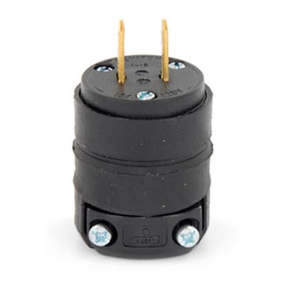 ENCHUFE 2 PATAS 15A 125V PVC-CAUCHO NEGRO LEVITON