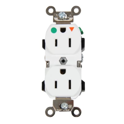 TOMA DOBLE EMPOTRABLE G/HOSPITALARIO TIERRA AISLADA 15A 125V BLANCO LEVITON