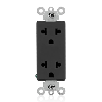 TOMA DOBLE EMPOTRABLE DECORA UNIVERSAL 2X15A L/T 250V NEGRO LEVITON