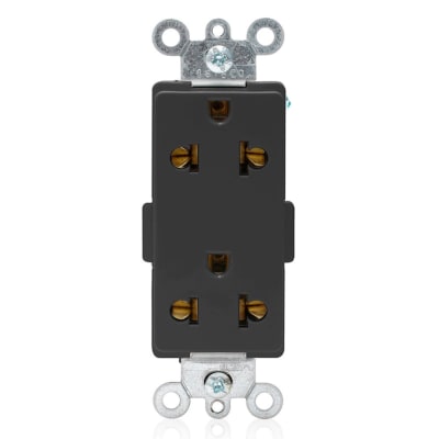 TOMA DOBLE EMPOTRABLE DECORA UNIVERSAL 2X15A L/T 250V O 16A L/T 250V NEGRO LEVITON