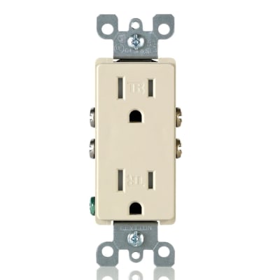 TOMA DOBLE EMPOTRABLE DECORA 2X15A L/T 125V MARFIL LEVITON