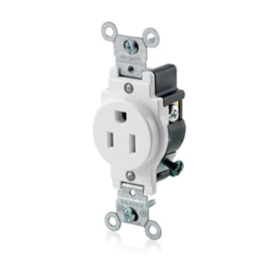 TOMA SIMPLE EMPOTRAR L/T COMERCIAL 15A 125V BLANCO LEVITON