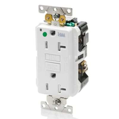 TOMACORRIENTE DOBLE 20A 125V NEMA 5-20R GFCI SMARTLOCK PRO BLANCO (GFCI-SOLO FUNCIONA A 125V) LEVITON
