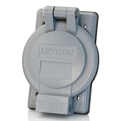 PLACA HERMETICA P/TOMACORRIENTE SIMPLE 15 Y 20A GRADO INDUSTRIAL NEMA 3R(IP65) LEVITON