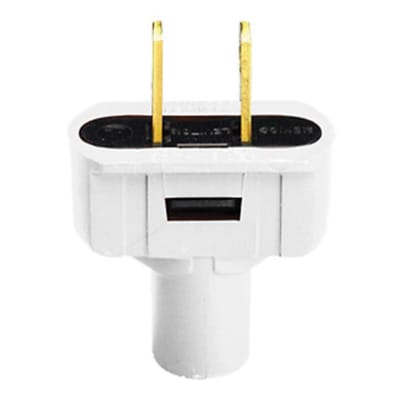 ENCHUFE 2 PATAS RECTANGULAR BLANCO LEVITON