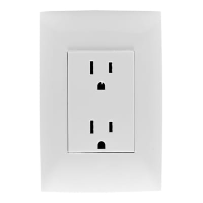 TOMACORRIENTE POLARIZADO CIEN C/TIERRA DÚPLEX C/PLACA 15A (125-250)V BLANCO LEVITON