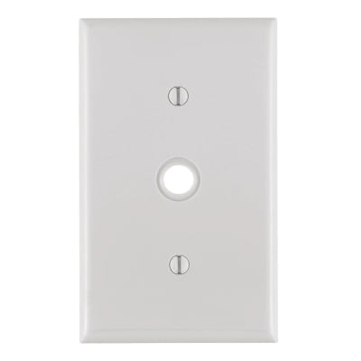 PLACA SIMPLE NYLON P/CABLE BLANCO LEVITON