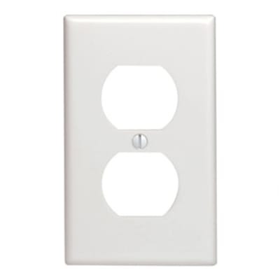PLACA P/TOMACORRIENTE DOBLE BAQUELITA BLANCA LEVITON