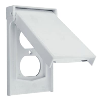 PLACA DOBLE HERMETICA CIERRE VERTICAL BLANCO LEVITON