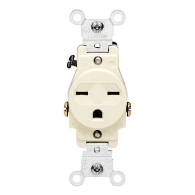 TOMA SIMPLE EMPOTRAR L/T COMERCIAL 15A 250V CHINO LEVITON