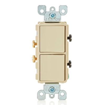 INTERRUPTOR DOBLE DECORA 15A 250V MARFIL LEVITON