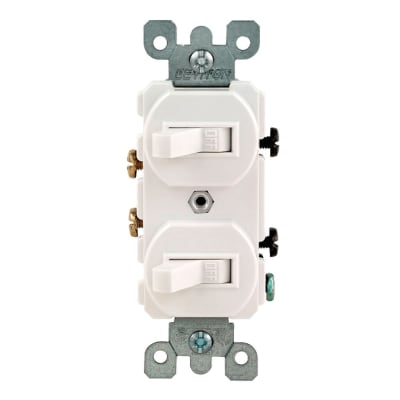 INTERRUPTOR DOBLE DE PALANCA 15A L/T 250V BLANCO LEVITON