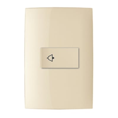 INTERRUPTOR SIMPLE PULSADOR C/SÍMBOLO 10A 250V C/PLACA CIEN MARFIL LEVITON