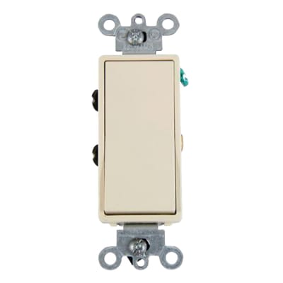 INTERRUPTOR BIPOLAR SIMPLE DECORA 15A L/T 250V MARFIL LEVITON