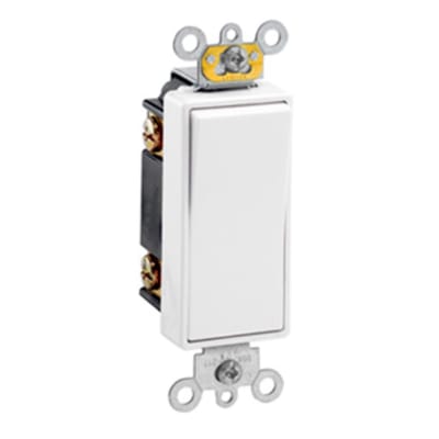 INTERRUPTOR BIPOLAR SIMPLE DECORA 20A L/T 250V BLANCO LEVITON