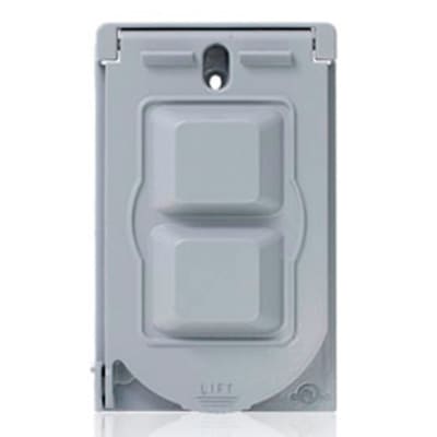 PLACA DOBLE HERMETICA DE ALUMINIO C/UNA TAPA VERTICAL LEVITON