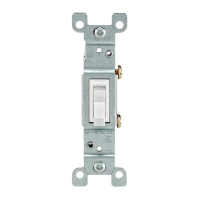 INTERRUPTOR UNIPOLAR SIMPLE DE PALANCA 15A 120V BLANCO LEVITON