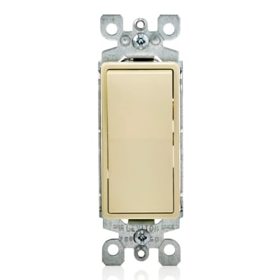 INTERRUPTOR SIMPLE DECORA D/3 CONMUTACION 15A L/T 250V MARFIL LEVITON
