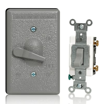 CUBIERTA METALICA HERMÉTICA NEMA 3R CON INTERRUPTOR DE PALANCA DE GRADO COMERCIAL 20A 120/277 V LEVITON
