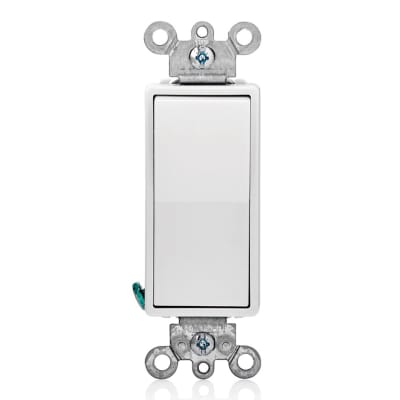 INTERRUPTOR BIPOLAR SIMPLE DECORA D/ 4 CONMUTACION 15A L/T 250V BLANCO LEVITON